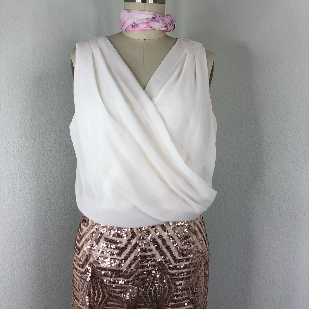 Nordstrom Soieblu Sequin Pant Draped Chiffon Jump… - image 2